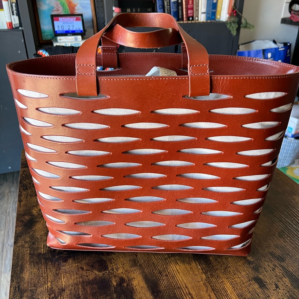 Mark & Graham Tan Cutout Tote Bag